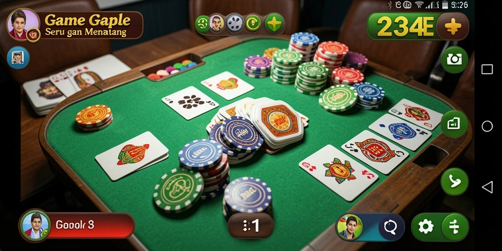 Tampilan gameplay seru Gaple di 234E.