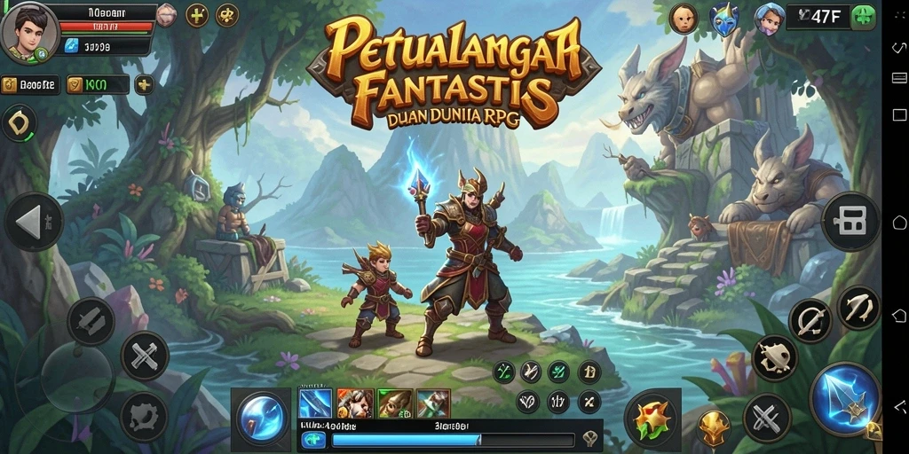 Tampilan gameplay RPG yang mendebarkan dan interaktif di 47F.