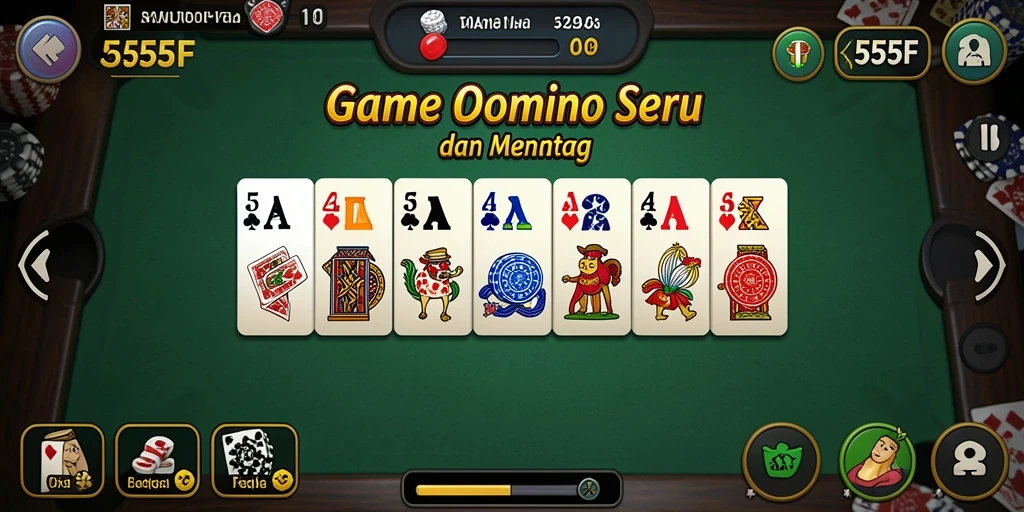 Gameplay 555F yang seru dalam permainan Domino.
