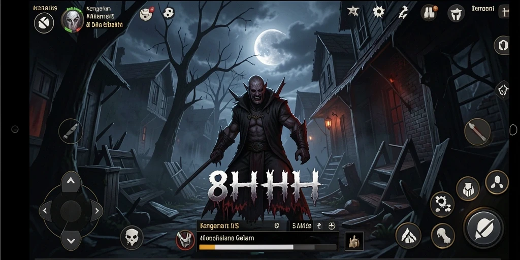 Screenshot gameplay 8HHH yang menegangkan dan menakutkan.