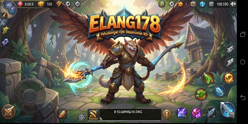Screenshot ELANG178 menampilkan aksi pertarungan epik RPG.
