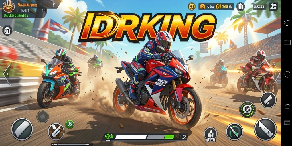 Gameplay seru balapan motor di IDRKING yang mendebarkan.
