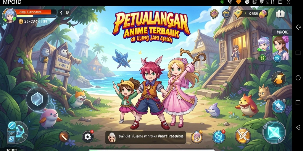 Tampilan gameplay MPOID yang penuh aksi dan karakter anime menarik.