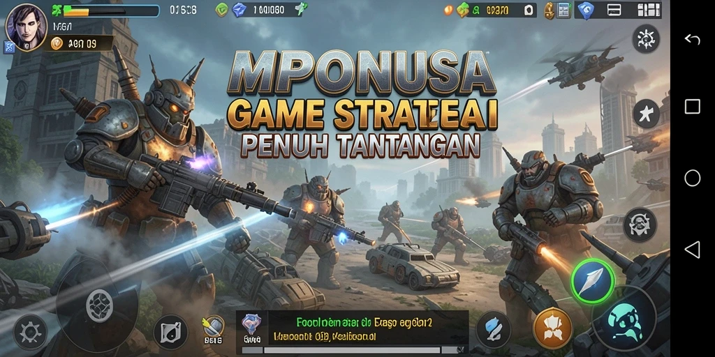 Tangkapan layar gameplay intens dari MPONUSA dengan elemen strategi.