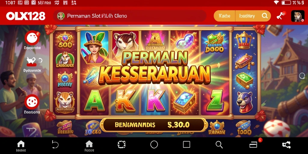 Screenshot utama OLX128 menampilkan gameplay Slot yang seru.