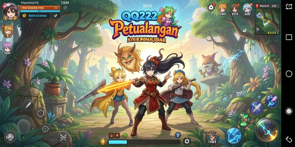 Menampilkan karakter anime yang beraksi dalam pertempuran mendebarkan.