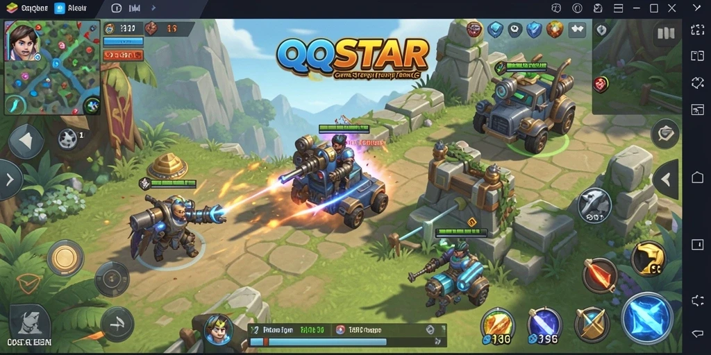 Tampilan menarik dari gameplay QQSTAR yang menegangkan dan seru.