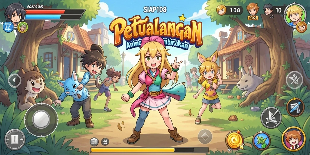 Tampilan dinamis gameplay Anime dalam SIAP108.