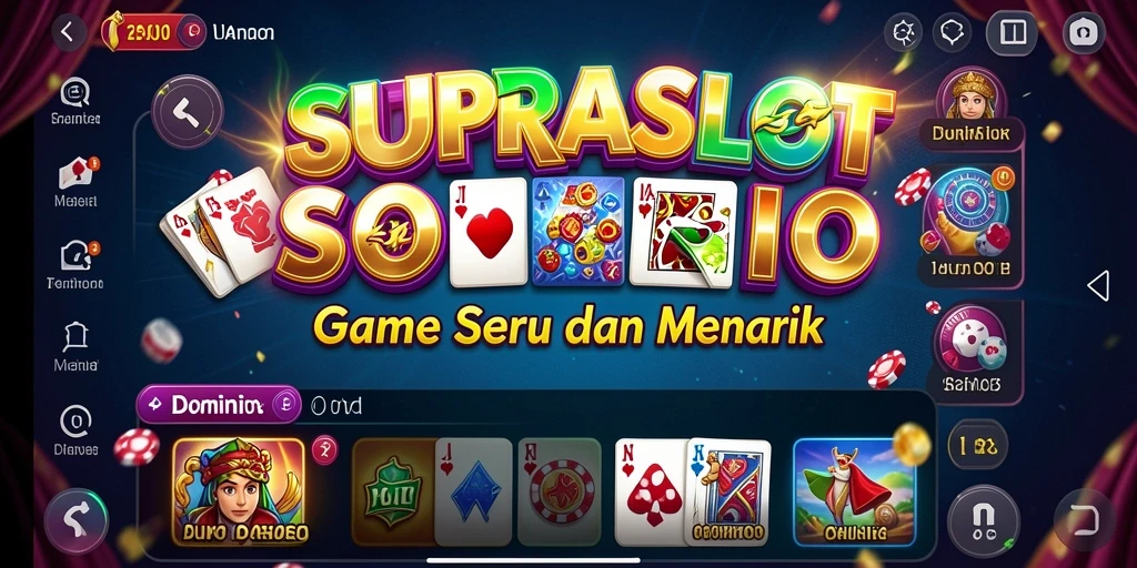 Tampilan gameplay Domino di SUPRASLOT yang menarik dan interaktif.