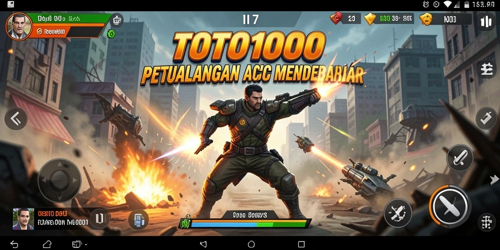 Screenshot TOTO1000 menampilkan pertempuran seru di dunia aksi.