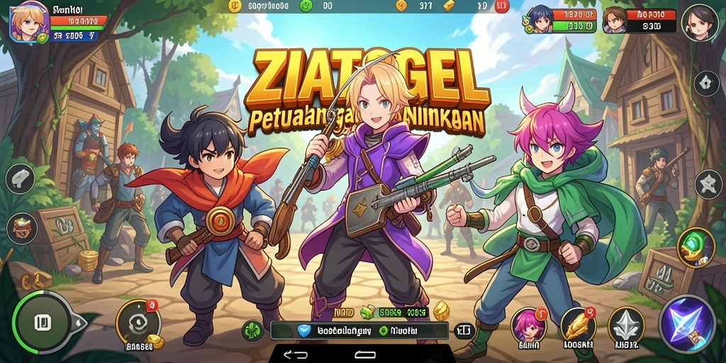 Gameplay ZIATOGEL yang penuh aksi dan karakter Anime.