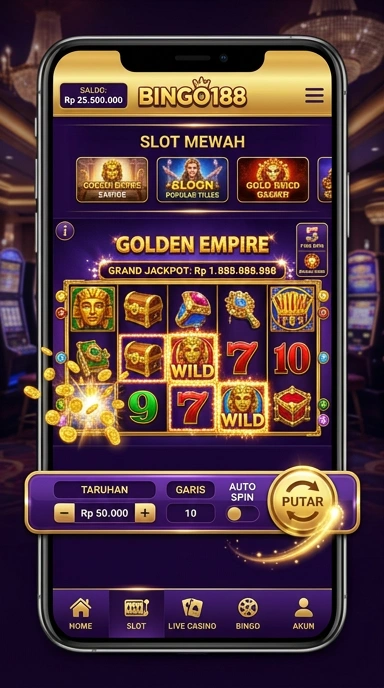 Menu navigasi yang mudah dipahami di aplikasi bingo188.